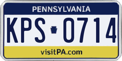 PA license plate KPS0714