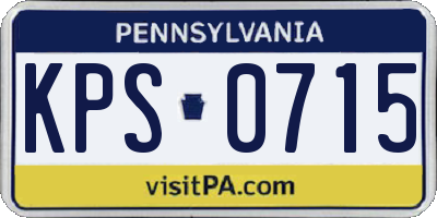 PA license plate KPS0715