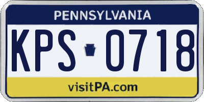 PA license plate KPS0718