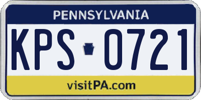 PA license plate KPS0721