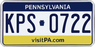 PA license plate KPS0722