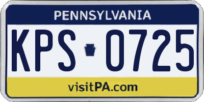 PA license plate KPS0725