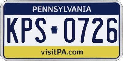 PA license plate KPS0726