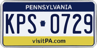 PA license plate KPS0729