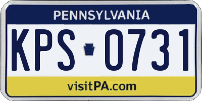 PA license plate KPS0731