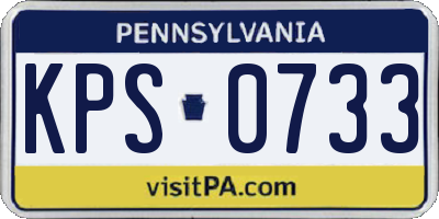 PA license plate KPS0733
