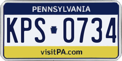PA license plate KPS0734