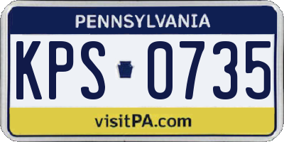 PA license plate KPS0735