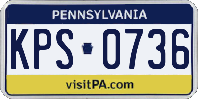 PA license plate KPS0736