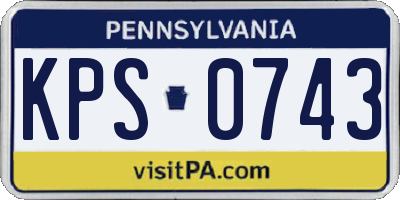 PA license plate KPS0743