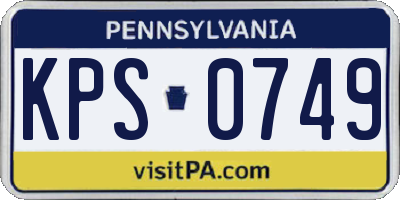 PA license plate KPS0749