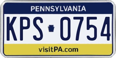 PA license plate KPS0754