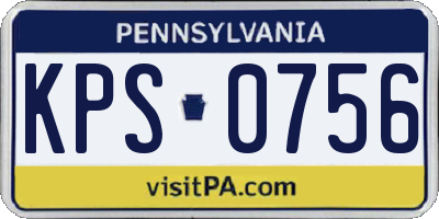 PA license plate KPS0756