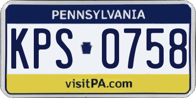 PA license plate KPS0758