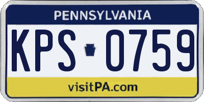 PA license plate KPS0759