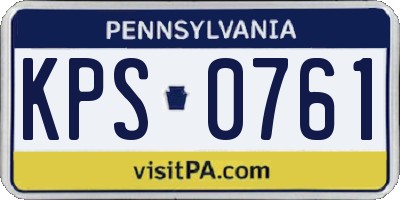 PA license plate KPS0761