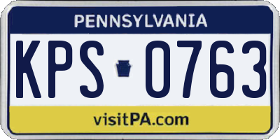 PA license plate KPS0763