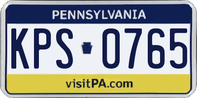 PA license plate KPS0765