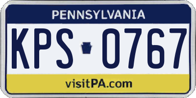 PA license plate KPS0767
