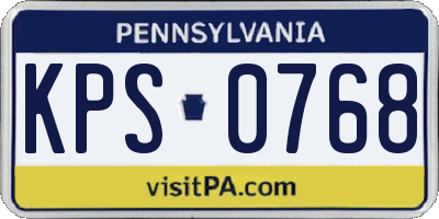 PA license plate KPS0768