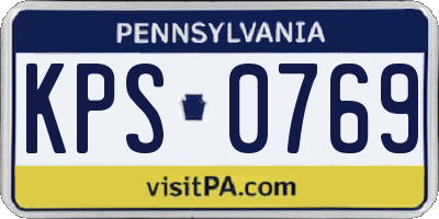 PA license plate KPS0769