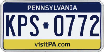 PA license plate KPS0772