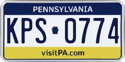 PA license plate KPS0774