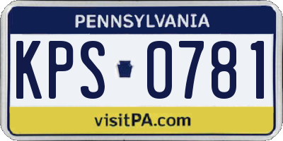 PA license plate KPS0781