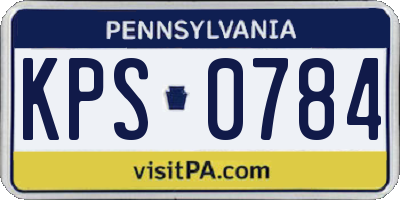 PA license plate KPS0784