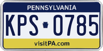 PA license plate KPS0785