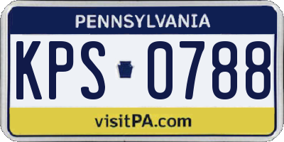PA license plate KPS0788