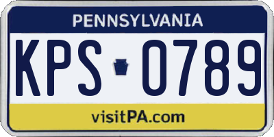 PA license plate KPS0789