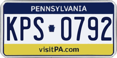 PA license plate KPS0792