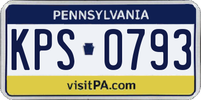 PA license plate KPS0793