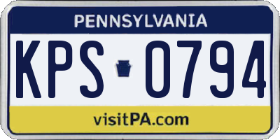 PA license plate KPS0794