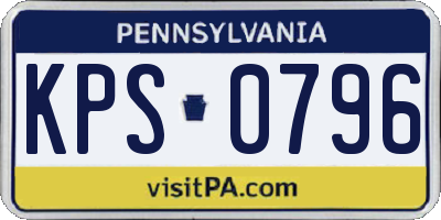 PA license plate KPS0796