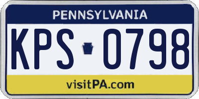 PA license plate KPS0798