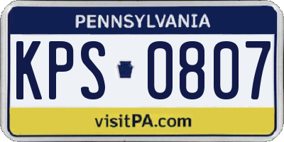 PA license plate KPS0807