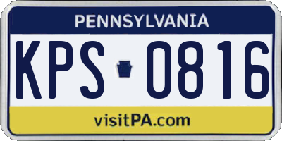 PA license plate KPS0816