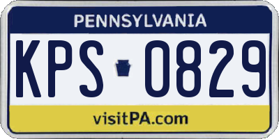 PA license plate KPS0829