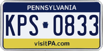 PA license plate KPS0833