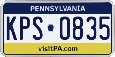 PA license plate KPS0835