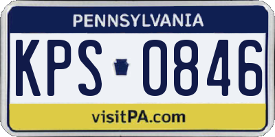 PA license plate KPS0846