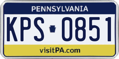 PA license plate KPS0851