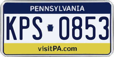 PA license plate KPS0853