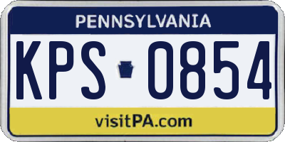 PA license plate KPS0854