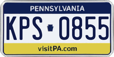 PA license plate KPS0855