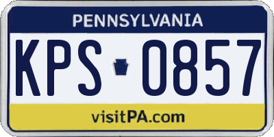 PA license plate KPS0857