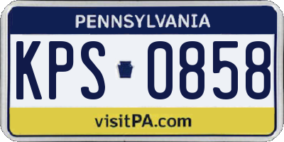 PA license plate KPS0858