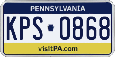 PA license plate KPS0868